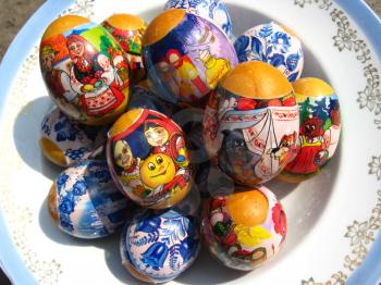 Easter eggs with Jesus Christ's image and Divine mother