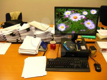 image of atmosphere of working place at office