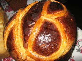 The image of tasty ruddy easter bread