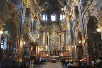 inside of beautiful Jesuit Church in Lviv is dedicated to Sts. Peter and Paul