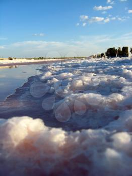 landscape of formation of salt in the salty sea Sivash