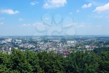 beautiful view to the house-tops in Lvov city from bird's-eye view
