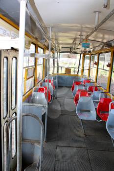 the image of view inside of tramway