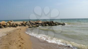 beautiful marine landscape with sand and stones