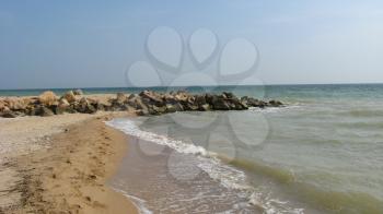 beautiful marine landscape with sand and stones