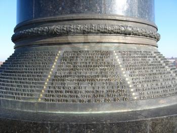 Names of the lost soldiers on the monument in the sity