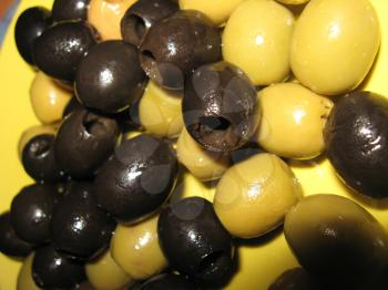 the image of black and green olives