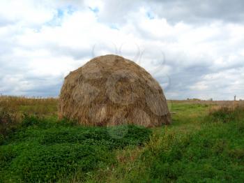 image of big stack of hay in field