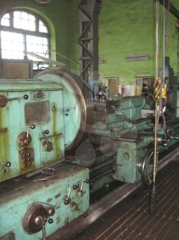 old machine tool at a repair factory