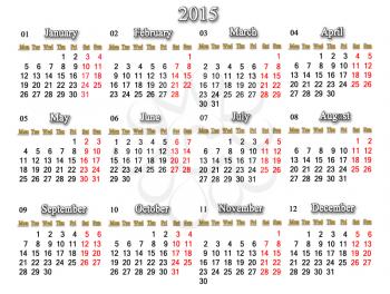 beautiful white calendar for next  2015 year