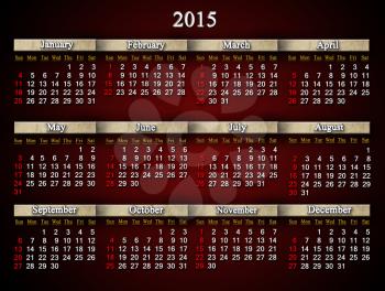 beautiful claret calendar for next  2015 year