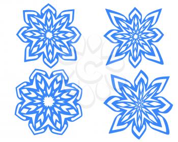 beautiful snowflakes isolated on the white background