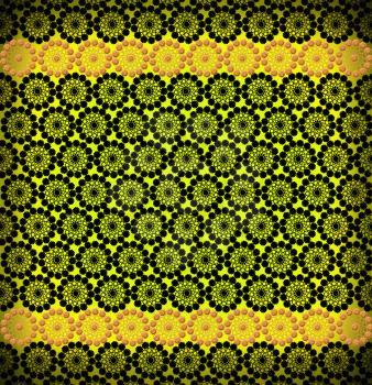stylish pattern of colored laces. luxurious wallpapers with many round yellow patterns