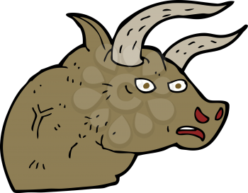Royalty Free Clipart Image of a Angry Bull Head