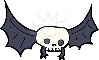 Royalty Free Clipart Image of a Spooky Skull Bat