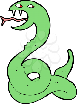 Royalty Free Clipart Image of a Hissing Snake