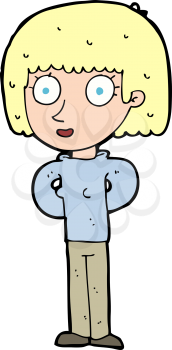 Royalty Free Clipart Image of a Woman Staring