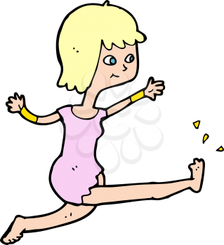 Royalty Free Clipart Image of a Woman Kicking