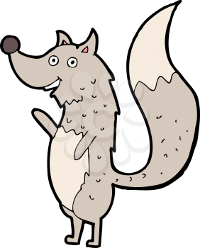 Royalty Free Clipart Image of a Waving Wolf