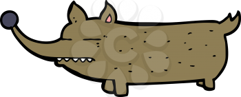 Royalty Free Clipart Image of a Funny Little Dog