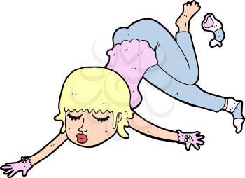 Royalty Free Clipart Image of a Woman Floating