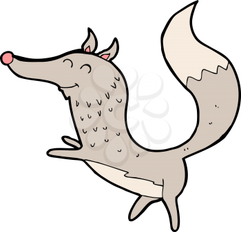 Royalty Free Clipart Image of a Happy Wolf