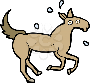 Royalty Free Clipart Image of a Sweating Horse