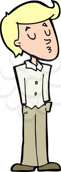 Royalty Free Clipart Image of a Calm Man