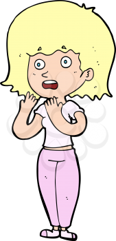 Royalty Free Clipart Image of a Shocked Female