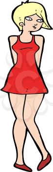 Royalty Free Clipart Image of a Pretty Female in a Dress