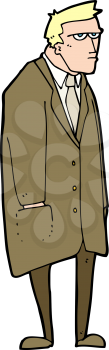 Royalty Free Clipart Image of a Man in a Trench Coat