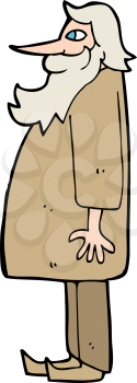 Royalty Free Clipart Image of a Bearded Old Man