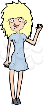 Royalty Free Clipart Image of a Happy Female Waving