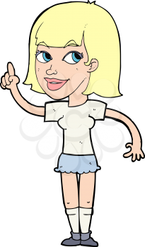 Royalty Free Clipart Image of a Girl Pointing Up