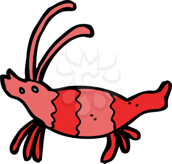 Royalty Free Clipart Image of a Shrimp