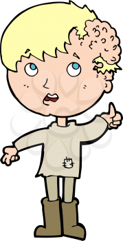 Royalty Free Clipart Image of a Boy with a Growth on His Head