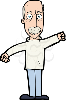 Royalty Free Clipart Image of an Angry Old Man