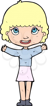 Royalty Free Clipart Image of a Female Waving