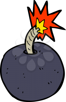Royalty Free Clipart Image of a Burning Bomb