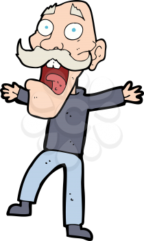 Royalty Free Clipart Image of an Old Man Yelling