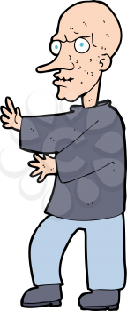 Royalty Free Clipart Image of a Mean Looking Man