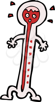 Royalty Free Clipart Image of a Hot Thermometer