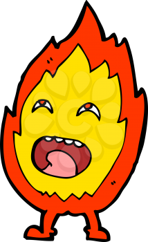 Royalty Free Clipart Image of a Flame Character