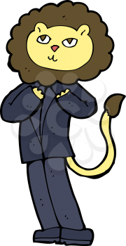 Royalty Free Clipart Image of a Lion Businessman