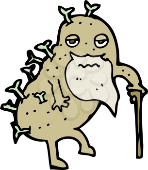 Royalty Free Clipart Image of an Old Potato