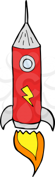 Royalty Free Clipart Image of a Space Rocket