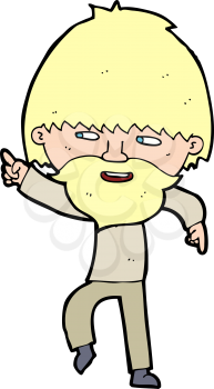 Royalty Free Clipart Image of a Bearded Man Pointing