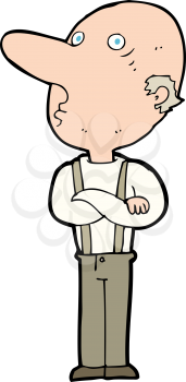 Royalty Free Clipart Image of an Old Man with Crossed Arms