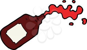 Royalty Free Clipart Image of a Squirting Ketchup Bottle