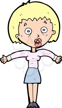 Royalty Free Clipart Image of a Woman Shrugging